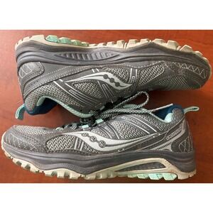 Saucony Excursion TR10 Womens Trail Running Shoes Grey Mint Blue Size 7.5
